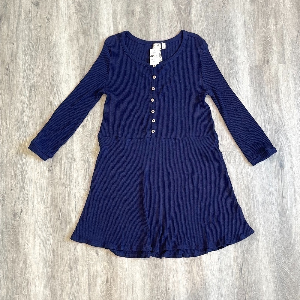 Blu Pepper Blue Skater Long Sleeve Babydoll Dress